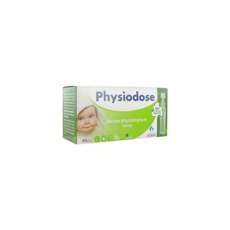 Ampoule de sérum physiologique VEGETAL, flacon souple de 5 ml - Lot de 40 doses