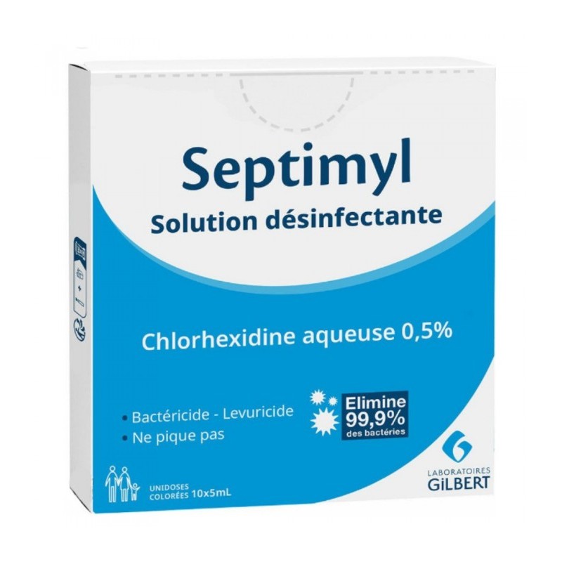 Ampoule de Chlorhexidine, flacon souple de 5 ml - Lot de 10