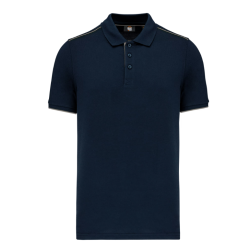 Polo bicolore manches courtes polycoton homme