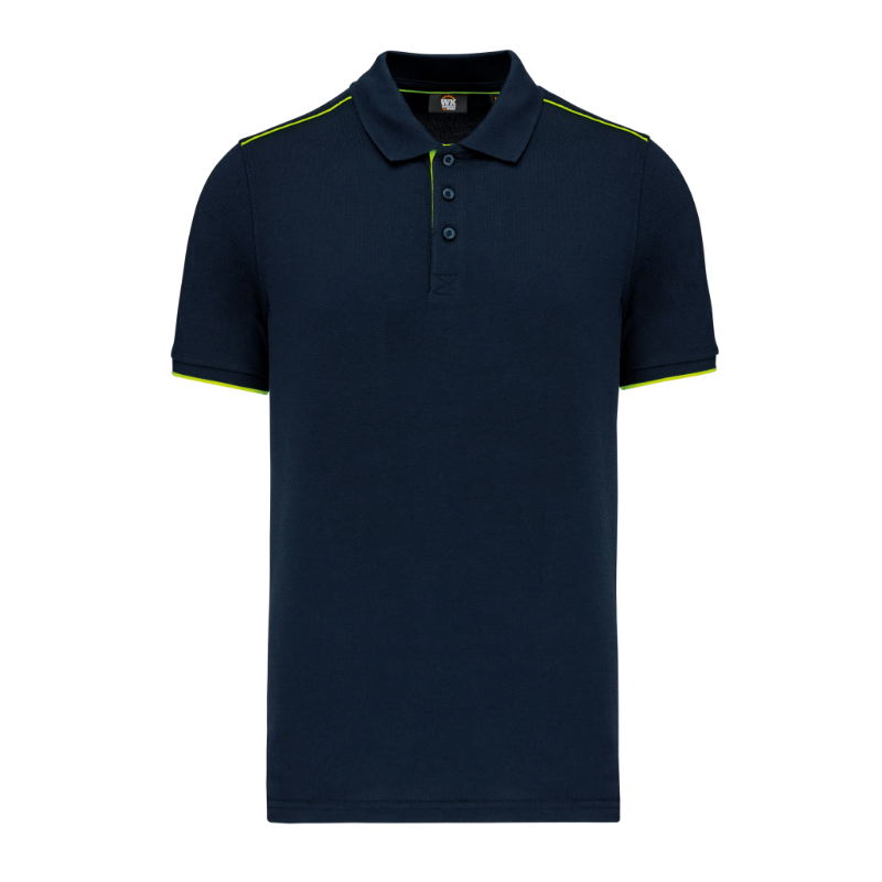 Polo bicolore manches courtes polycoton homme