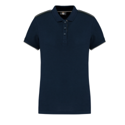 Polo bicolore manches courtes polycoton femme