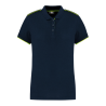 Polo bicolore manches courtes polycoton femme