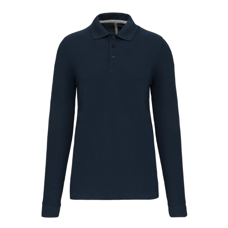 Polo manches longues polycoton homme