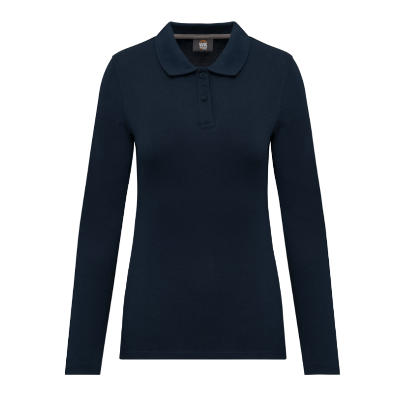 Polo manches longues polycoton femme